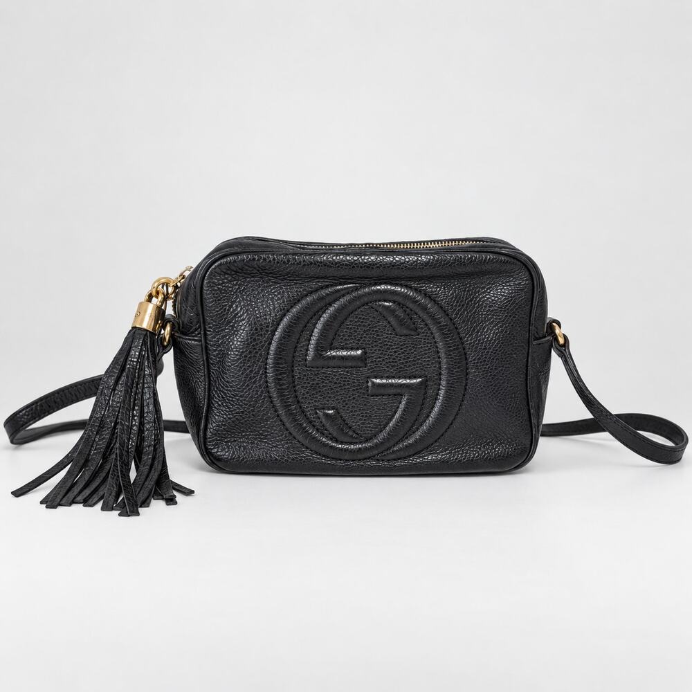 Gucci Soho Disco Small Black Pebbled Leather Crossbody Bag 308364